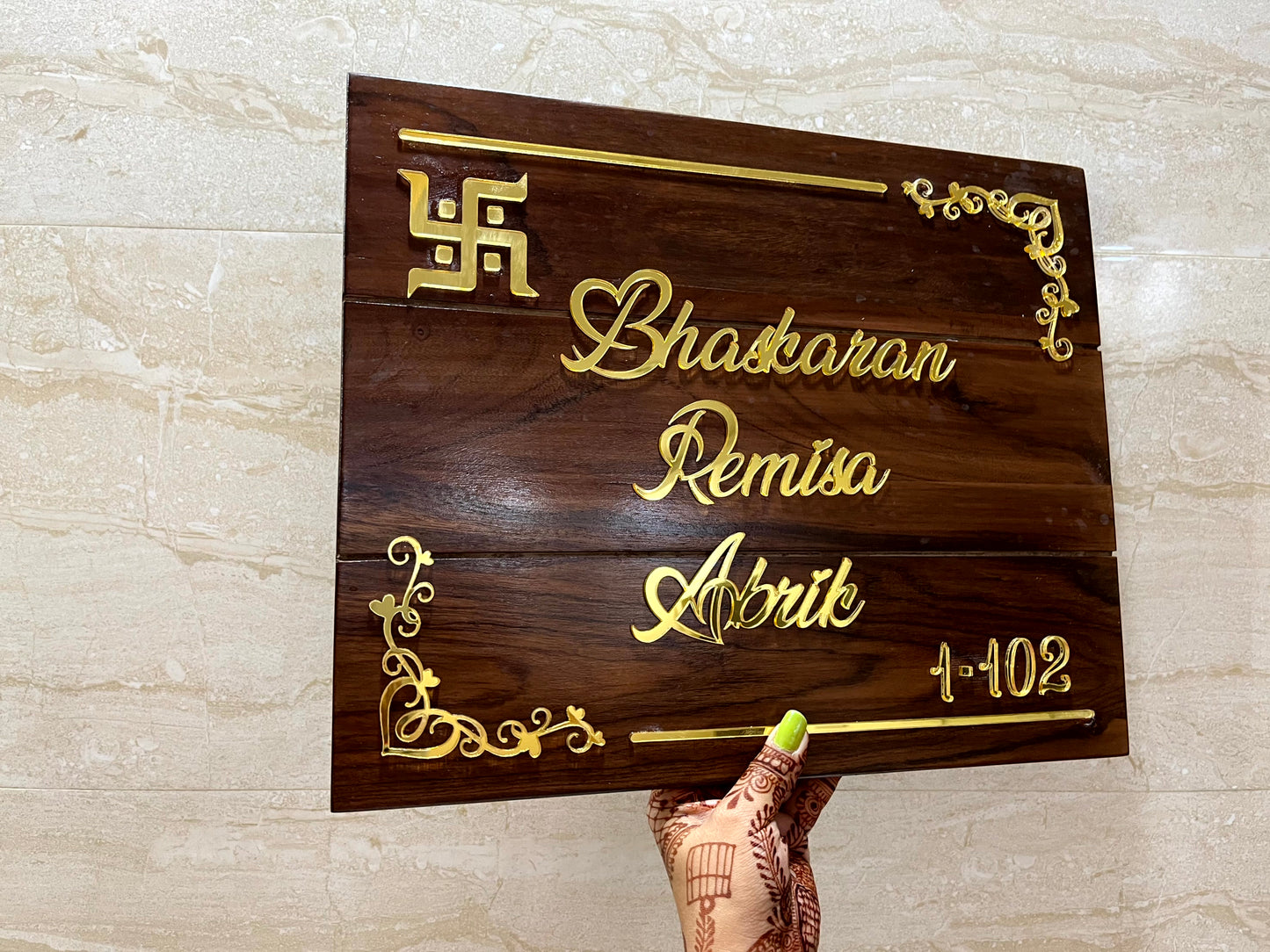 Wooden Rectangular Nameplate