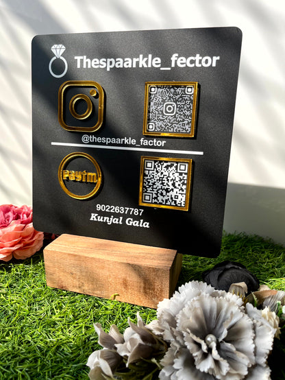 Two Qr Scanner with wooden stand