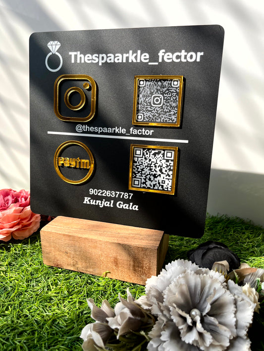 Two Qr Scanner with wooden stand