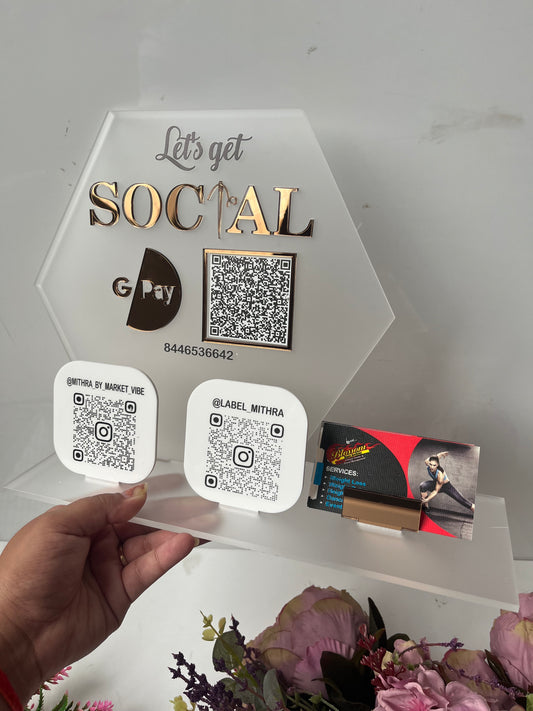 Three Qr Scanner in hexagon shape