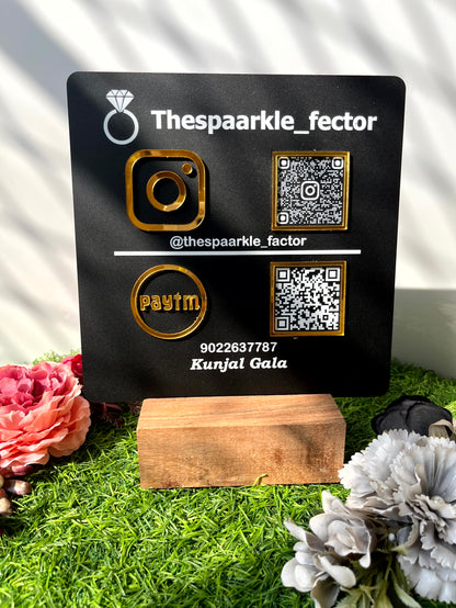 Two Qr Scanner with wooden stand