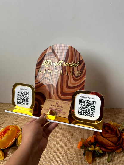 Two qr code with visiting card holder