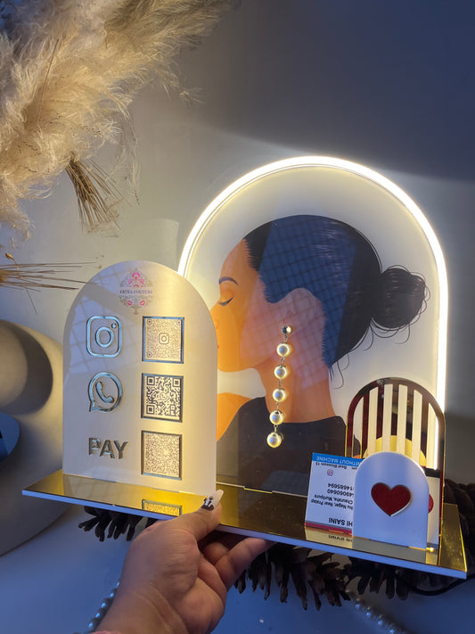 Three Qr scanner with neon