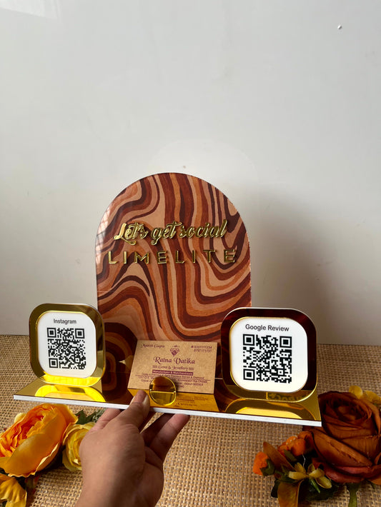 Two qr code with visiting card holder