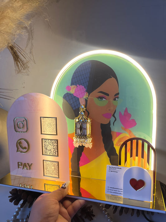 Three Qr scanner with neon