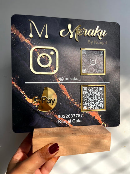 Two Qr Scanner with wooden stand