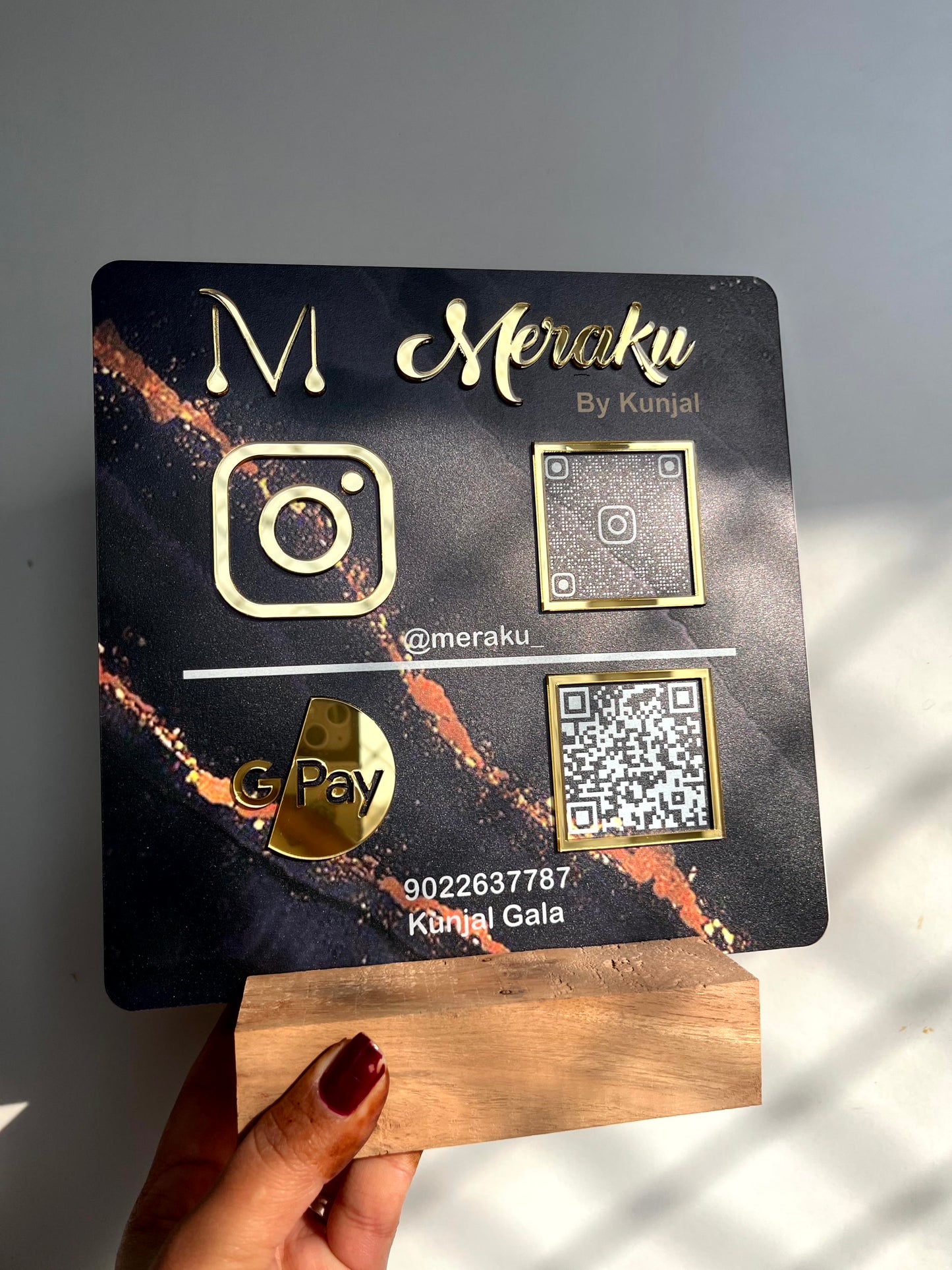 Two Qr Scanner with wooden stand
