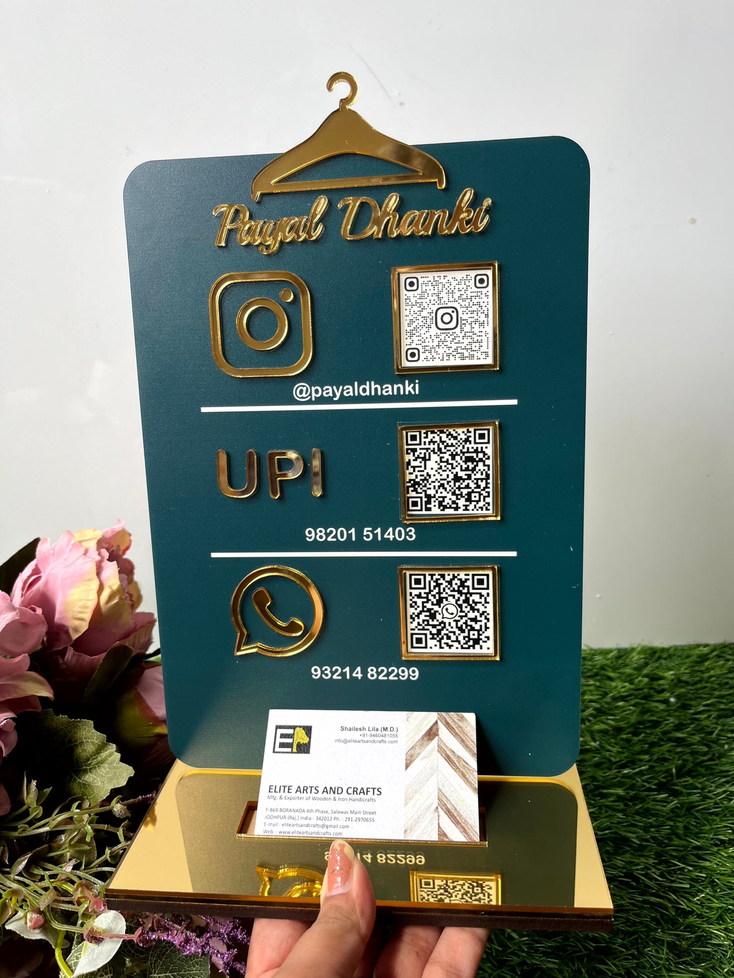 Three Qr Scanner with visiting card holder