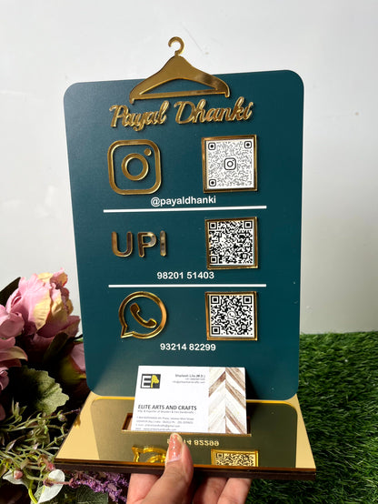 Three Qr Scanner with visiting card holder