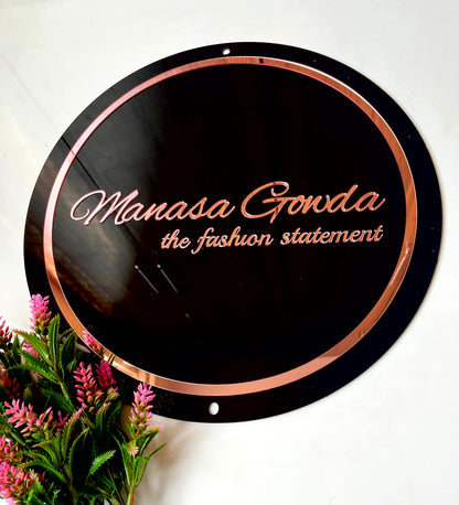 Black And Rose Gold Signboard