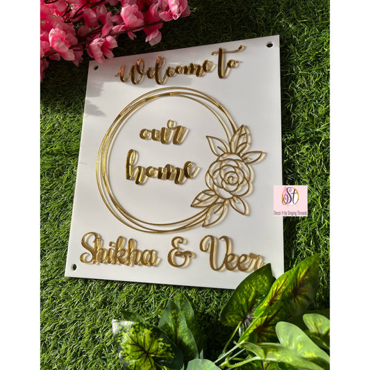 Floral Ring Acrylic Nameplate