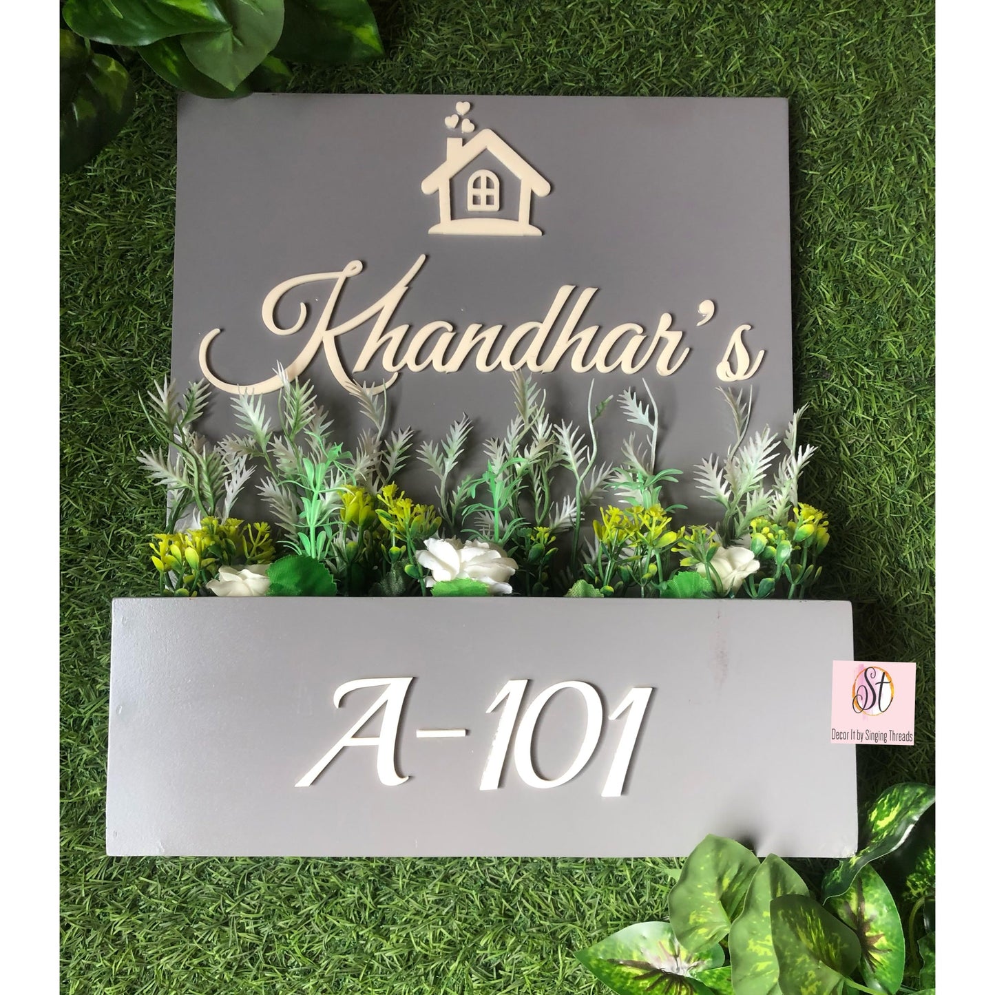 Grey Planter Nameplate