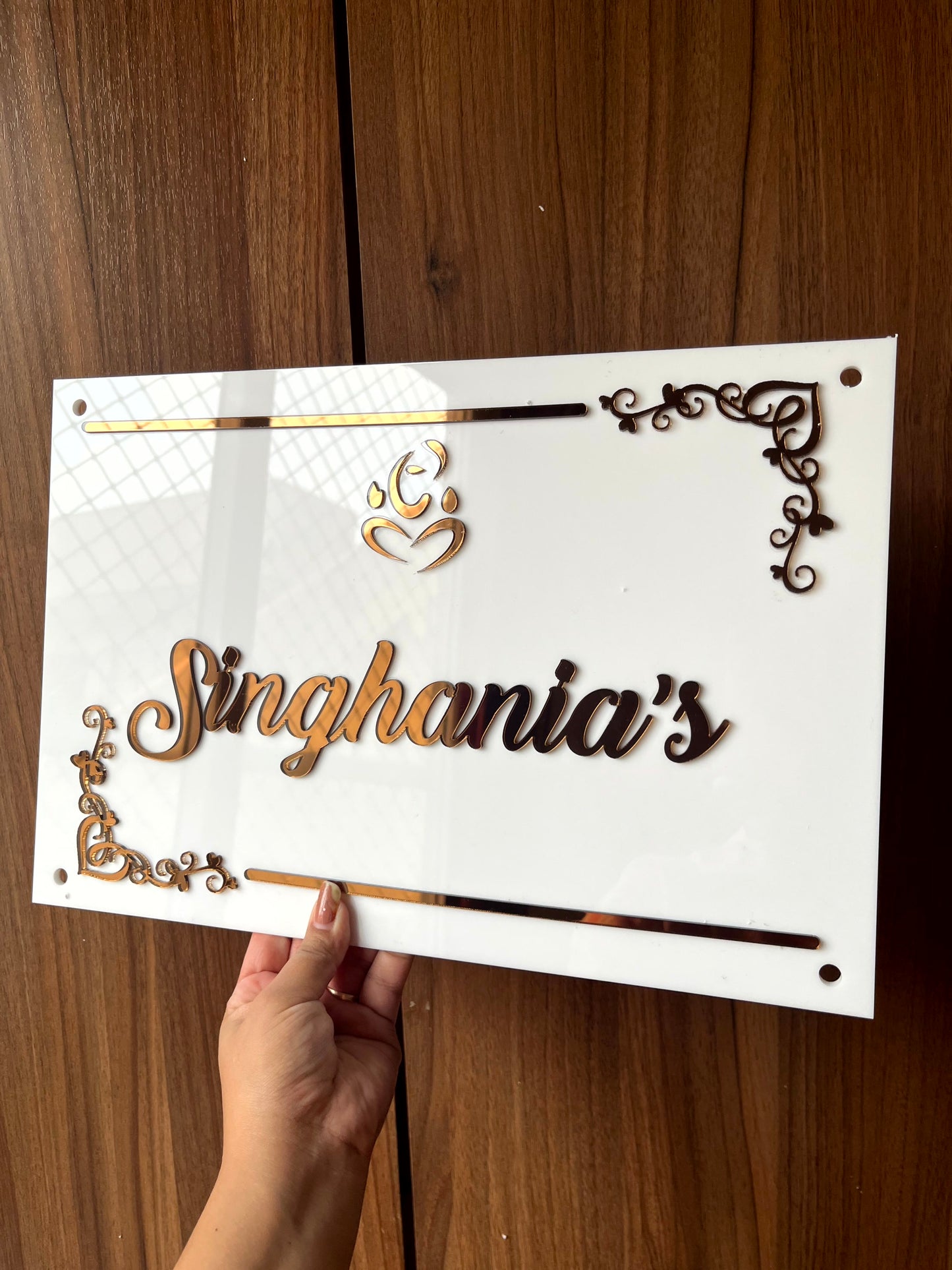 White Acrylic Nameplate