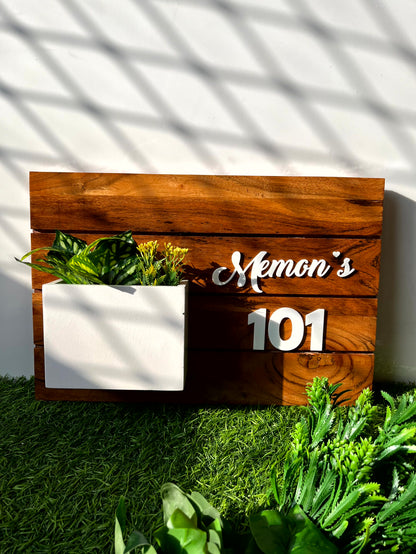 Wooden Planter Nameplate