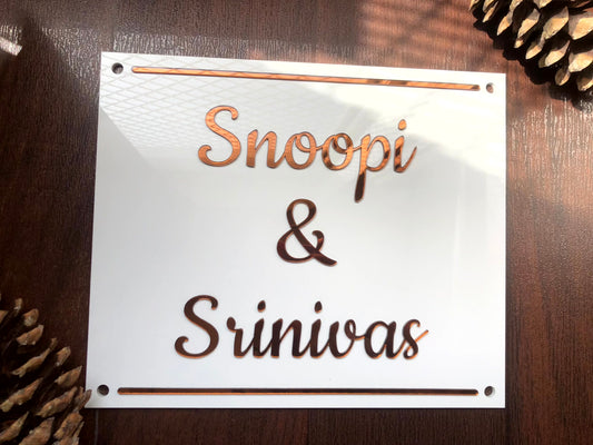 White Square Nameplate