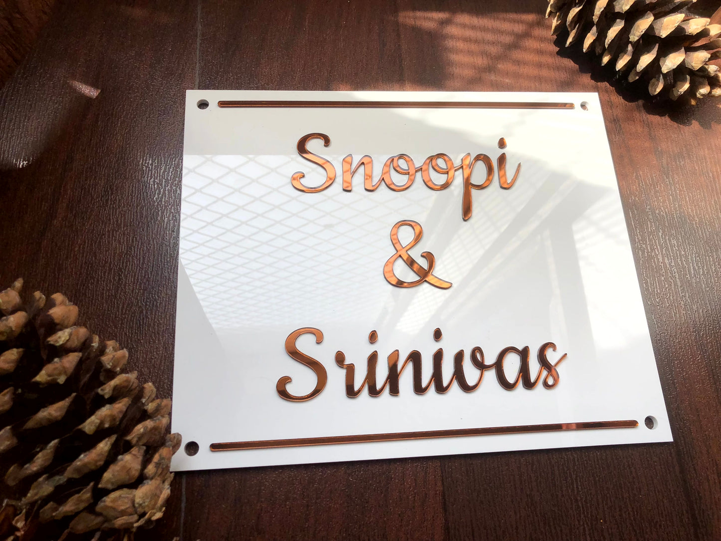 White Square Nameplate