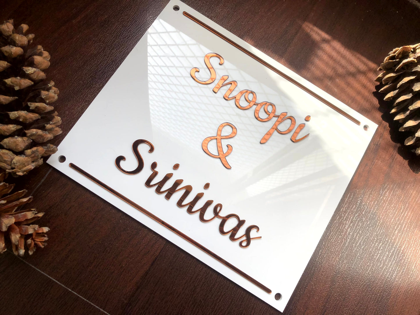 White Square Nameplate