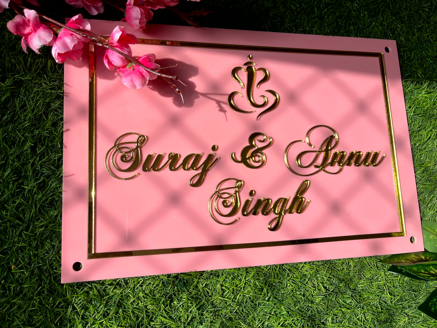 Pink Acrylic Nameplate