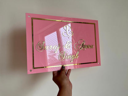 Pink Acrylic Nameplate