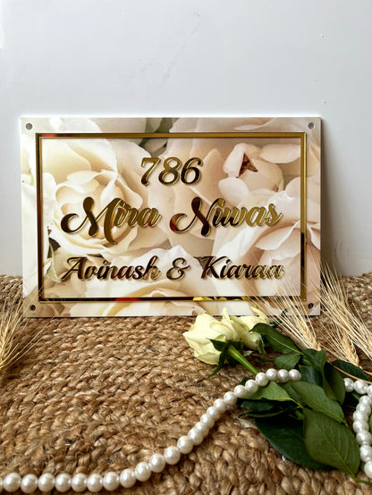 White Rose Nameplate