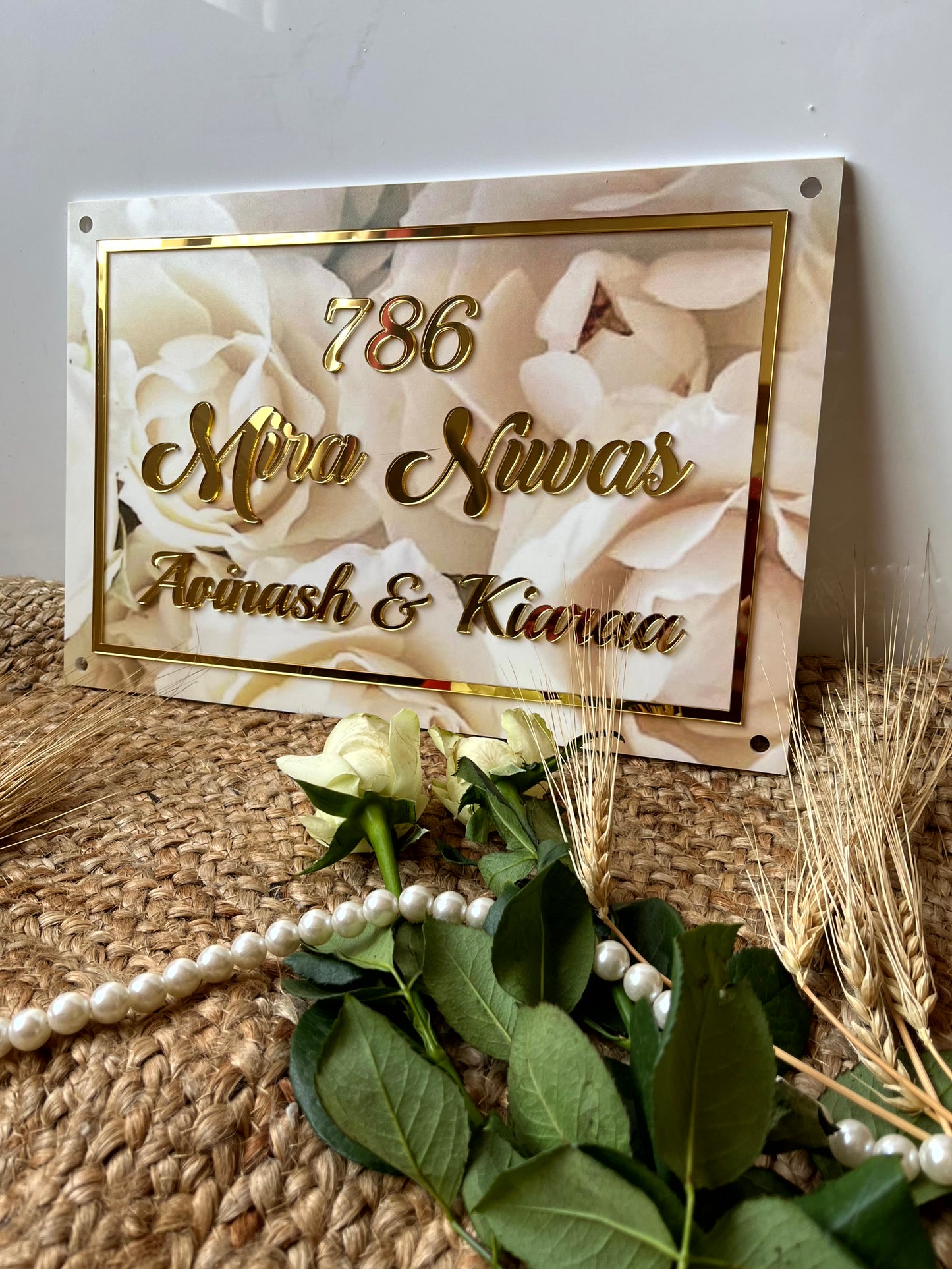 White Rose Nameplate