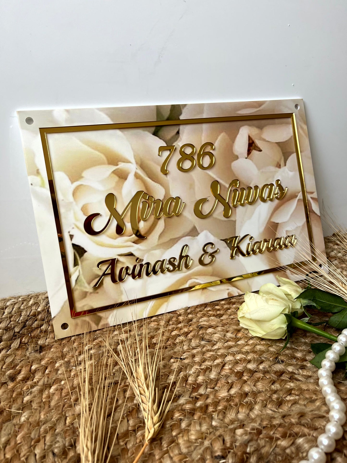 White Rose Nameplate